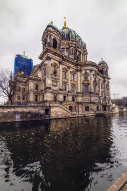 BERLIN, GERMANY - 7  Frebuary 2020: Tourists visiting the Berliner Dom cathedral church in Berlin Germany
