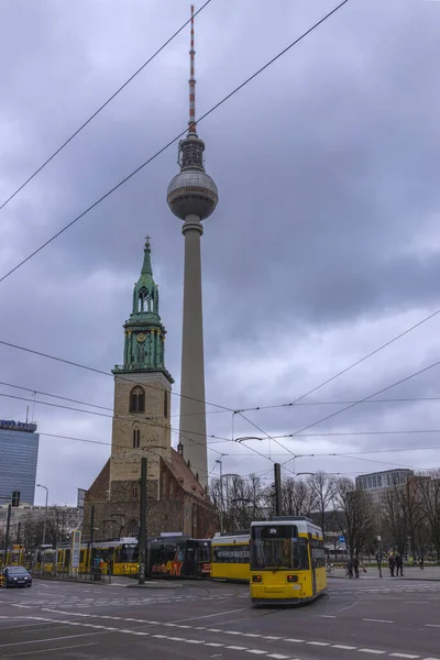 162 5000Berlin Allemagne Février 2020 Vue Tour Télévision Fernsehturm Berlin — Photo