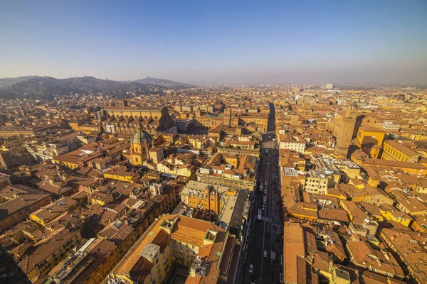 Aerial Cityscape View Due Torri Two Towers Bologna Province Emilia — Stock Photo, Image