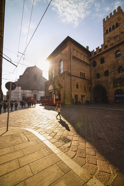 Bolonia Włochy Lutego 2020 Widok Niesamowite Miasto Bolonia Włoszech Przed — Zdjęcie stockowe