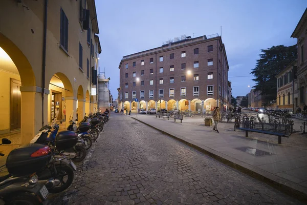 Febrero 2020 Centro Histórico Bolonia Por Noche Italia —  Fotos de Stock