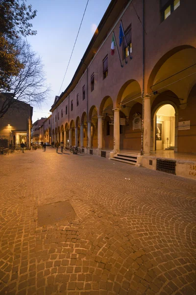 Febrero 2020 Centro Histórico Bolonia Por Noche Italia — Foto de Stock
