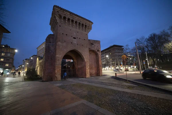 Lutego 2020 Historyczne Centrum Bolonii Nocą Włochy — Zdjęcie stockowe