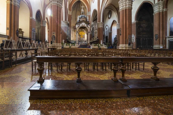 Bologna Italy February 2020 Interior San Petronio Basilica Main Church — Stock Photo, Image