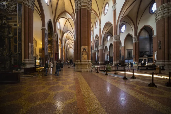 Bologna Italia Febrero 2020 Interior Basílica San Petronio Iglesia Principal —  Fotos de Stock