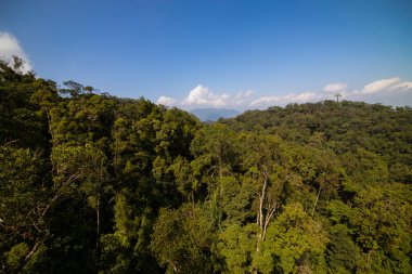 Da Nang, Vietnam - 16 Ocak 2020: Ba Na Hills Dağ Tatil Köyü 'ne giden kablo araba, eğlence, eğlence, eğlence ve restoranlarla dolu turistik kompleks