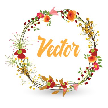 Zarif çerçeve çiçek tasarım