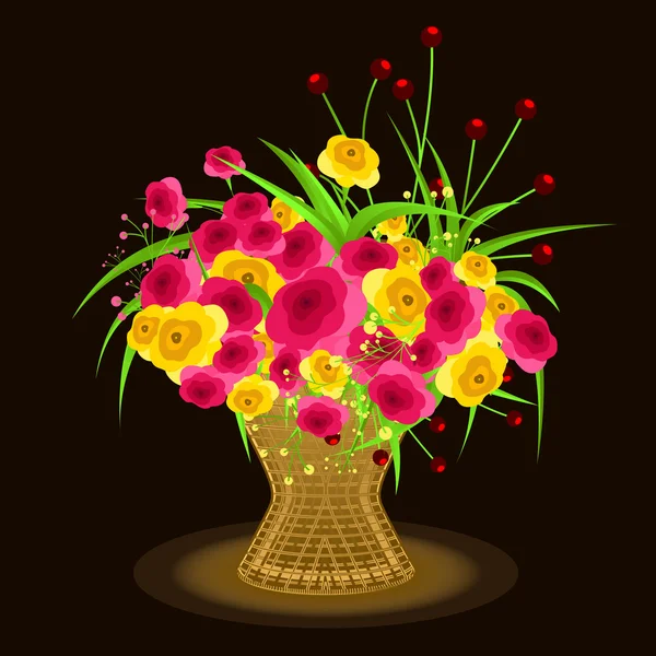Μπουκέτο με λουλούδια για επέτειο — Διανυσματικό Αρχείο