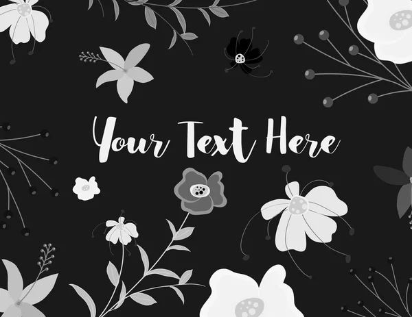 Siyah ve beyaz çiçek arkaplanı — Stok Vektör