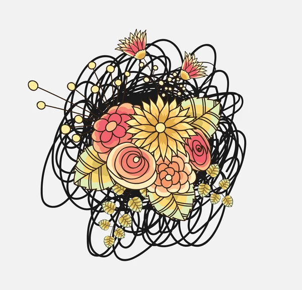 Grunge λουλούδια διανυσματικών γραφικών φόντου — Διανυσματικό Αρχείο