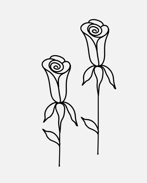 Rosas Desenhos Vector — Vetor de Stock