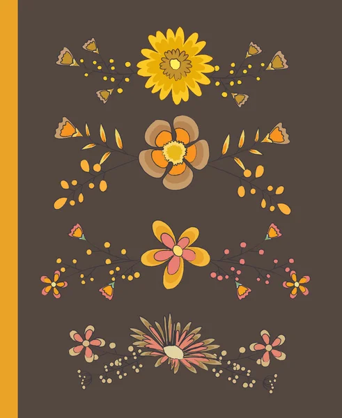 Flores de lujo Divisores — Vector de stock