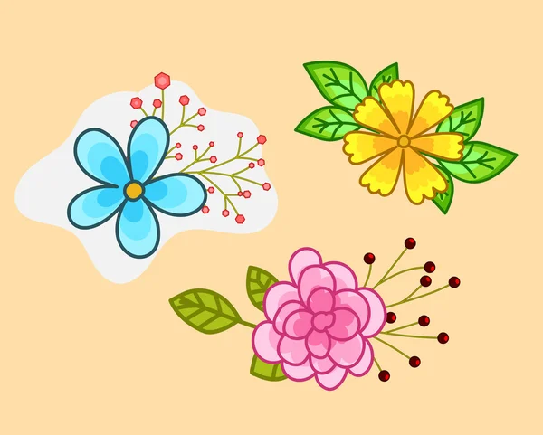 Декоративные рисунки цветов — стоковый вектор