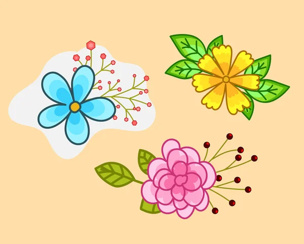 Diseños decorativos de flores — Vector de stock