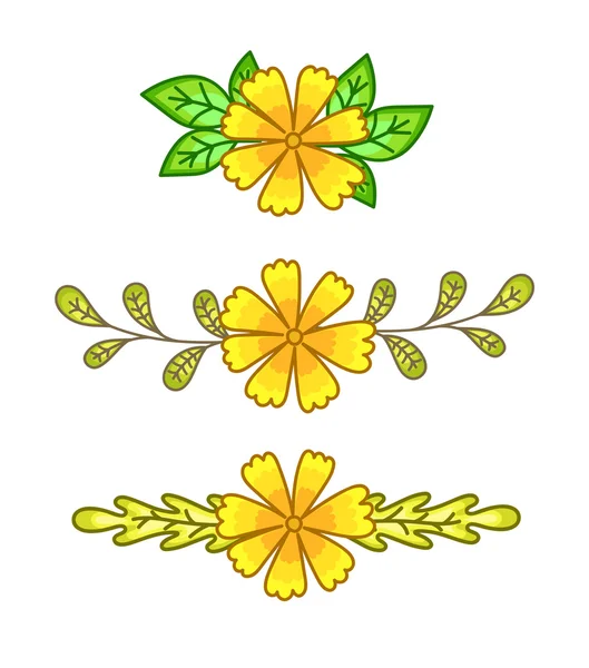 Diviseurs de fleurs jaunes — Image vectorielle