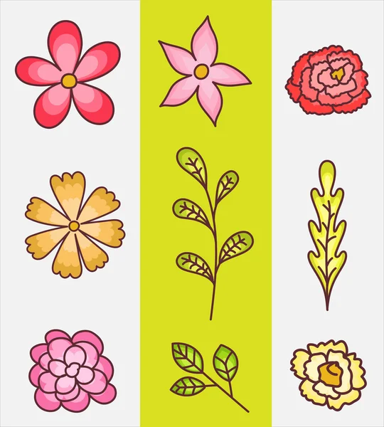 Elementos florales vector — Archivo Imágenes Vectoriales
