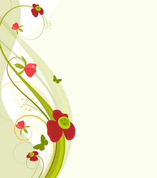 美しい渦巻き花要素背景 — ストックベクタ
