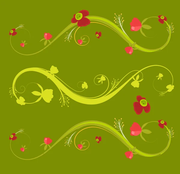 Éléments florissants décoratifs tourbillon — Image vectorielle