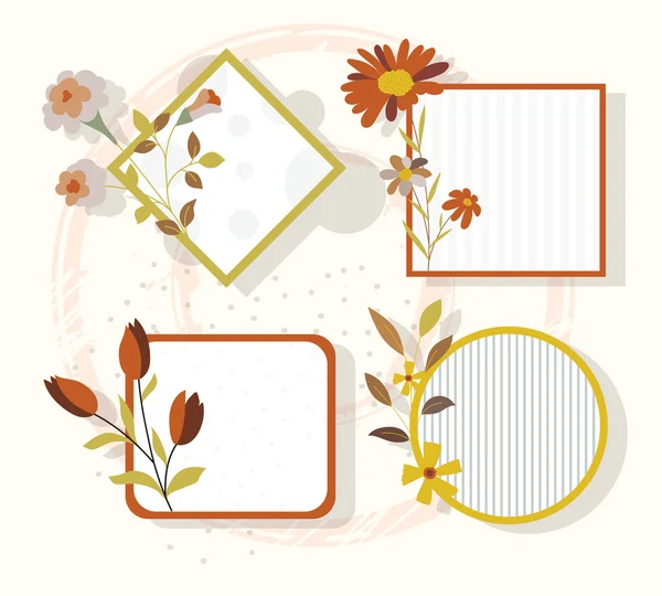 Decoratieve feestelijke bloem Frames en Banners — Stockvector