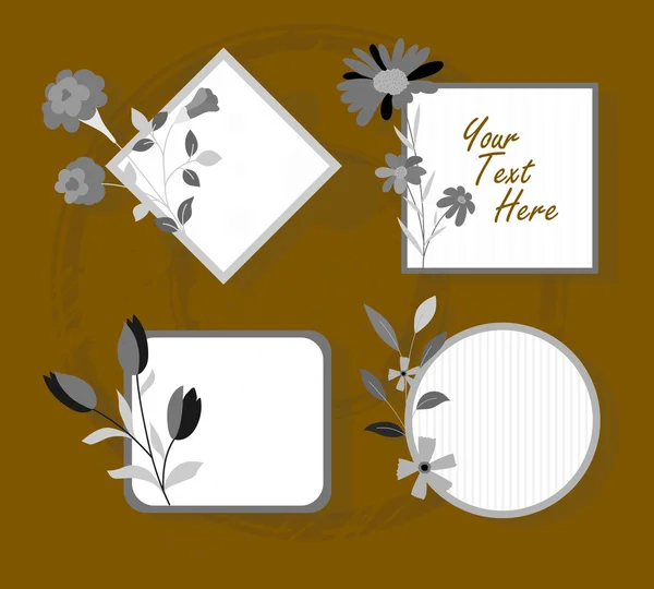 Flower Frames and Banners — Stock Vector