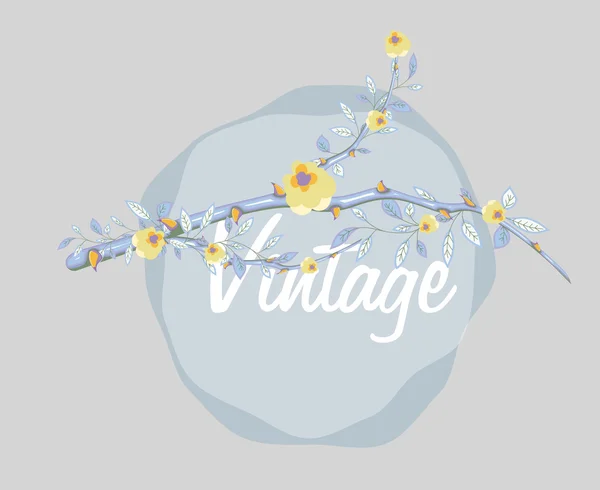 Vintage våren gren bakgrund — Stock vektor