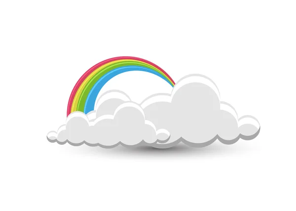 Nubes de arco iris de dibujos animados — Vector de stock