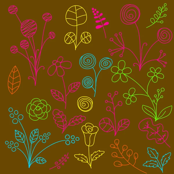 Doodle bloemen achtergrond — Stockvector