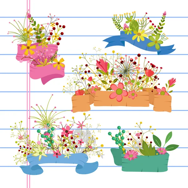 Flowers Banners for Occasions — Stock Vector