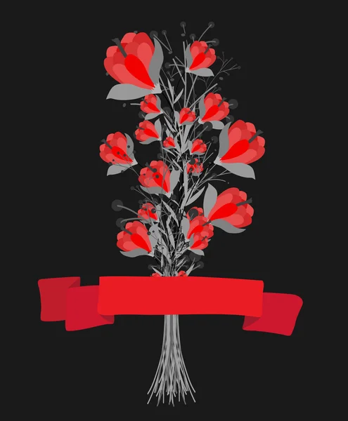 Ramo de rosas Valentine Banner — Vector de stock