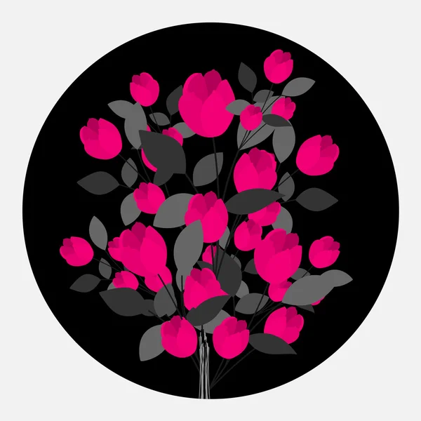 Flores rojas sobre fondo oscuro — Vector de stock