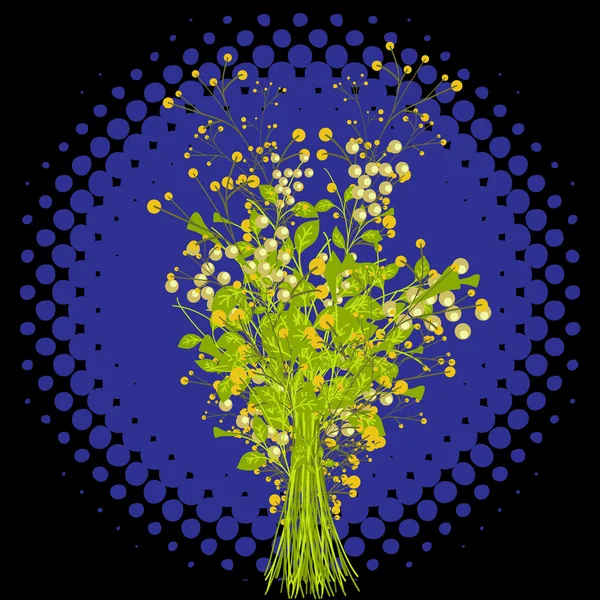 Винтажный цветочный букет на фоне полутона — стоковый вектор