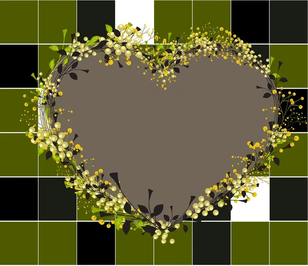 Bannière de coeur florissante pour l'anniversaire de mariage — Image vectorielle