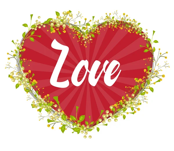 Valentine blomstra hjärtat Banner — Stock vektor