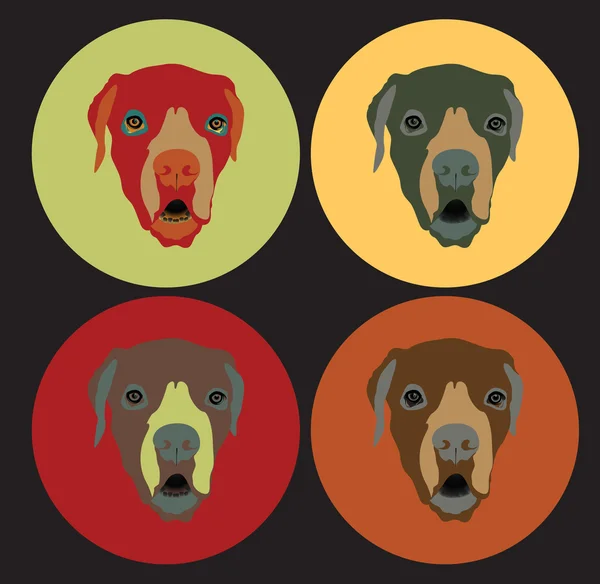 Ensemble vectoriel Visages de chien — Image vectorielle
