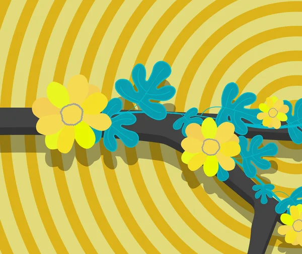 Bunte Blumen Zweig abstrakten Hintergrund — Stockvektor