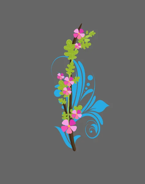 Design floral artistique — Image vectorielle