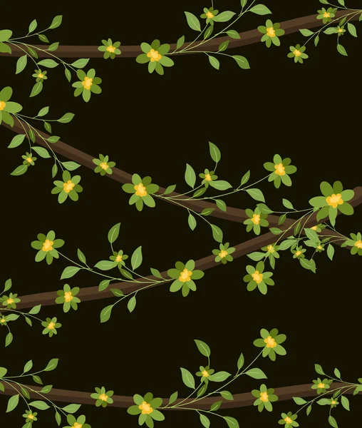 Flowers Branches Pattern — Stock Vector