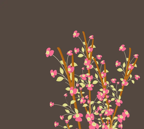 Λουλούδια κλαδιά φόντο — Διανυσματικό Αρχείο
