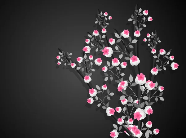 Belles fleurs isolées sur fond sombre — Image vectorielle