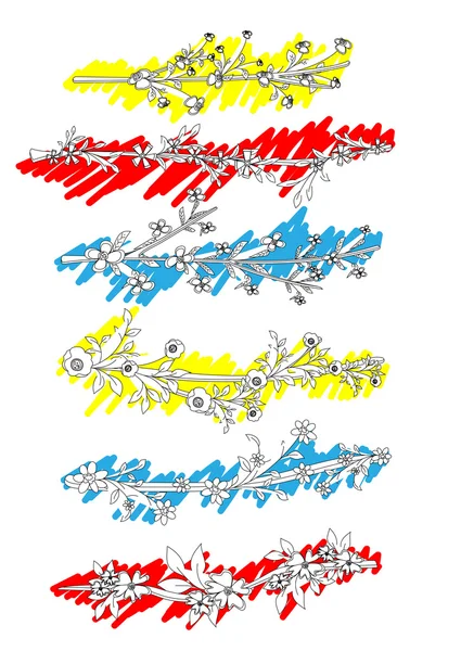 落書き花枝 — ストックベクタ