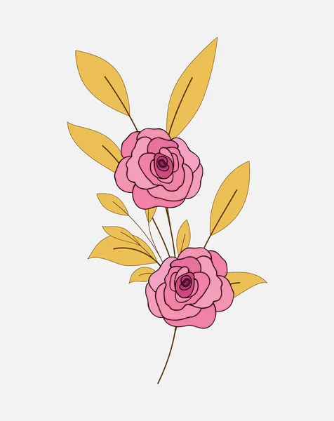 Rose Flower Branch Vector — Stock Vector