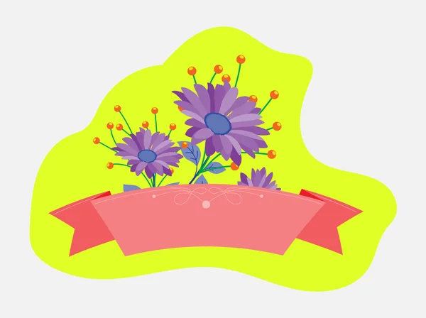 Decor feestelijke bloemen Banner — Stockvector