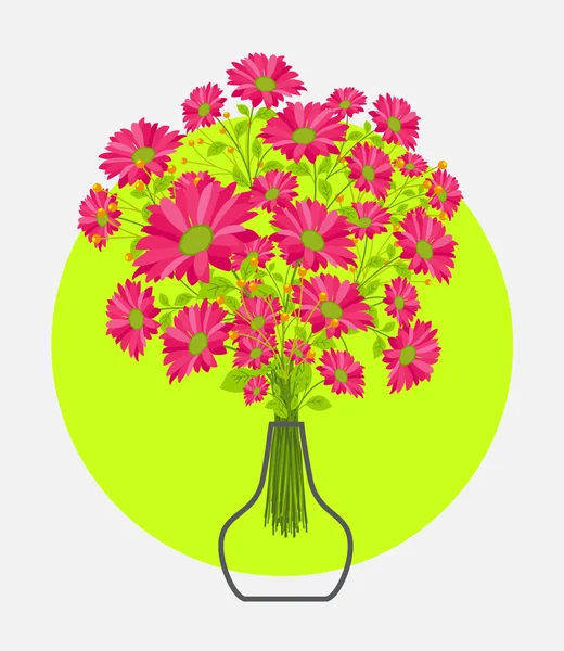 Frische Blumen in der Vase — Stockvektor