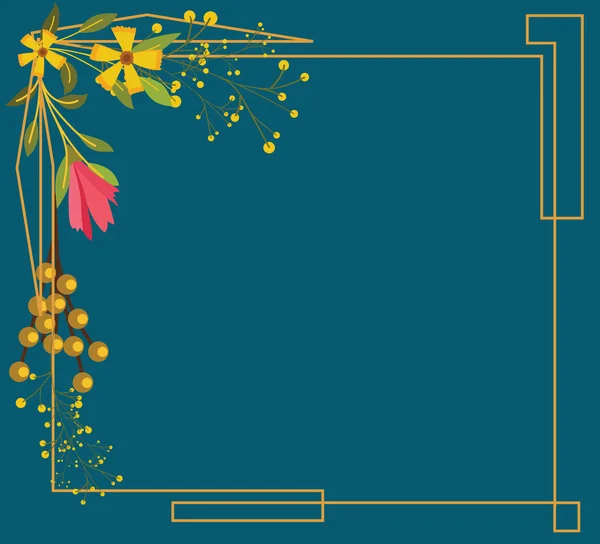Conception de cadre floral de fantaisie — Image vectorielle