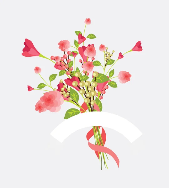Dekoratif romantik çiçek buketi afiş — Stok Vektör