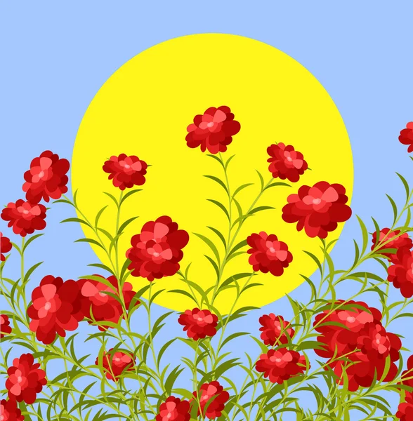 Fondo de la naturaleza flor roja fresca — Vector de stock