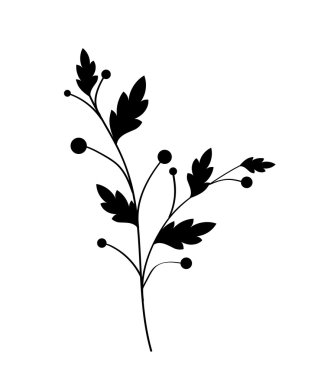 Leaves Twig Vector Shape clipart
