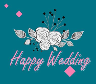 Mutlu düğün Vintage şablonu