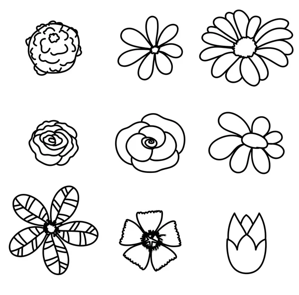 Flores Clipart Set — Archivo Imágenes Vectoriales