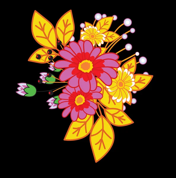 鲜艳的花朵束 — 图库矢量图片